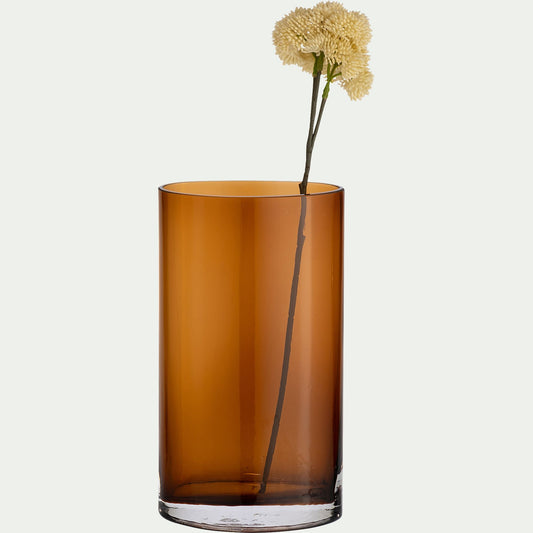 TAORMINA - Vase ovale en verre H25cm - brun rustrel