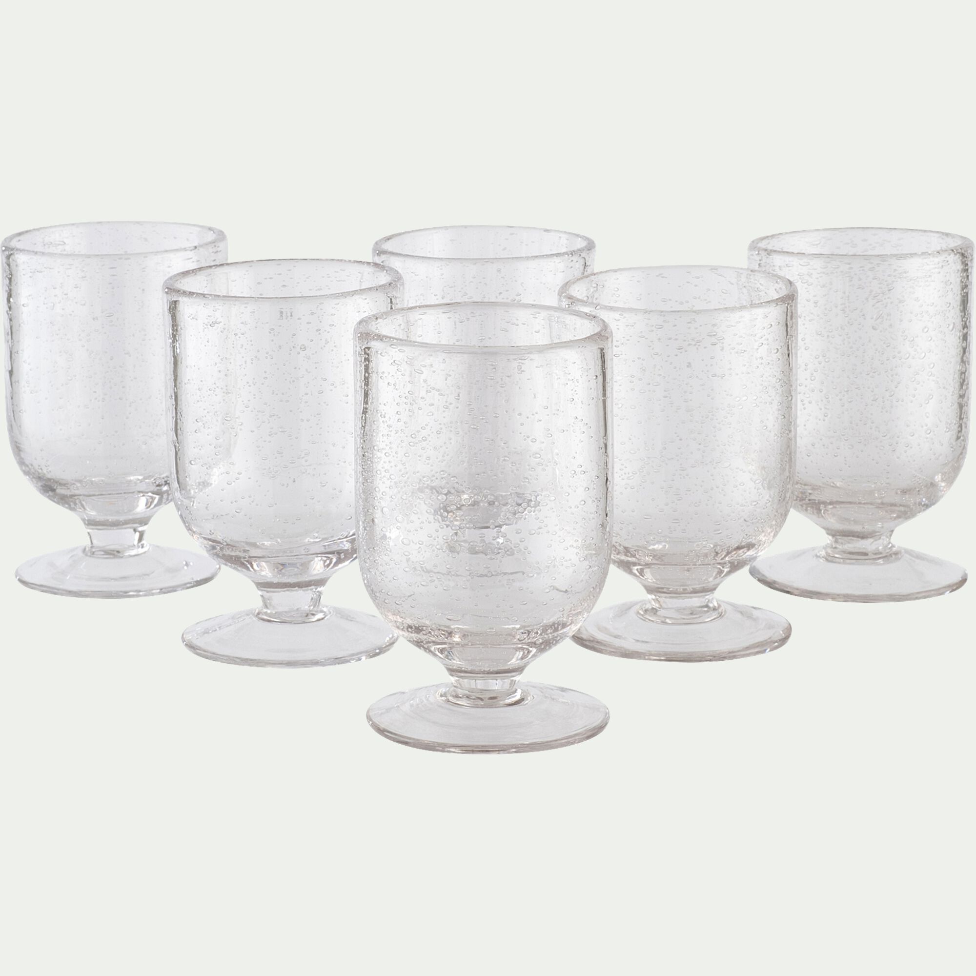 GOULADO - Verre à pied en verre bullé 25cl - transparent