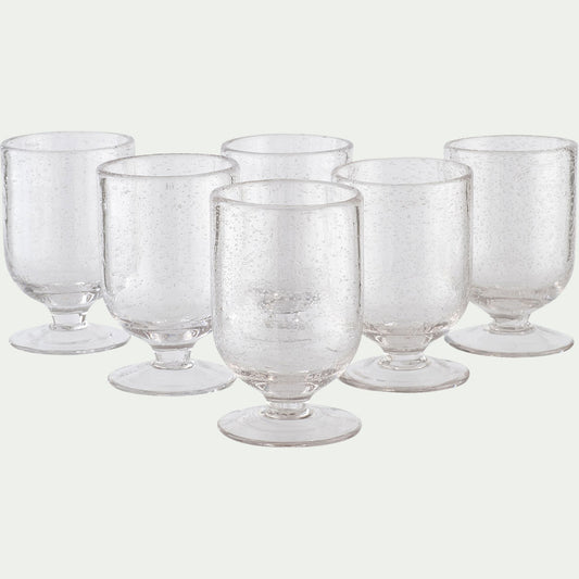 GOULADO - Verre à pied en verre bullé 25cl - transparent