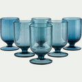 GOULADO - Verre à pied en verre bullé 25cl - bleu