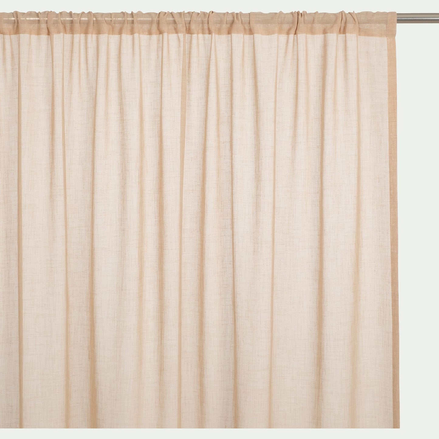 HOUARI - Voilage passe-tringle en polyester 140x250cm - beige