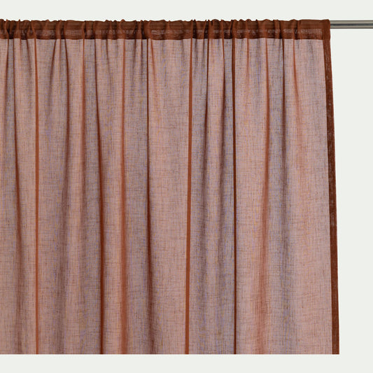 HOUARI - Voilage passe-tringle en polyester 140x250cm - terracotta