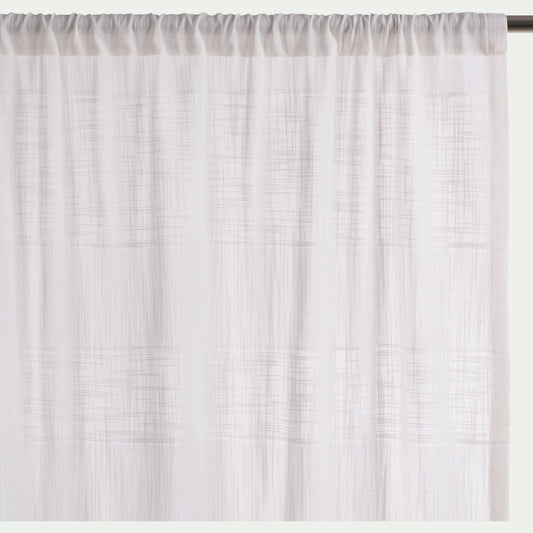 NINA - Voilage passe-tringle en coton 150x250cm - blanc écru