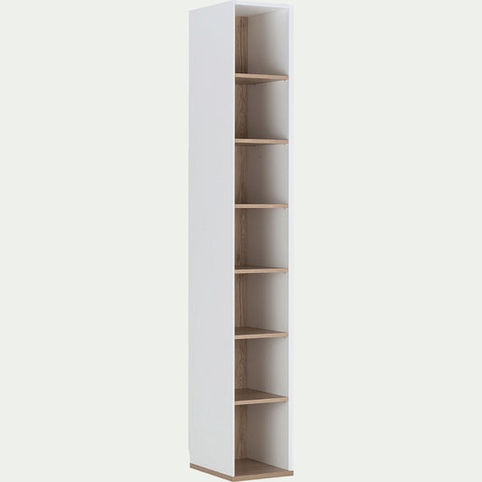 NESTOR - Colonne de rangement en bois effet chêne H235xL35cm - blanc