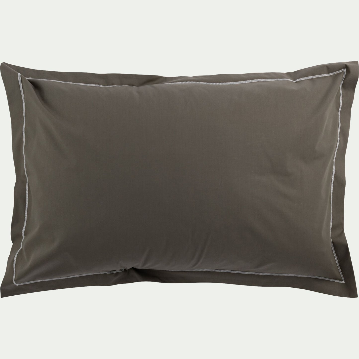 MARLY - Lot de 2 taies d'oreiller en percale de coton 50x70cm - vert cèdre