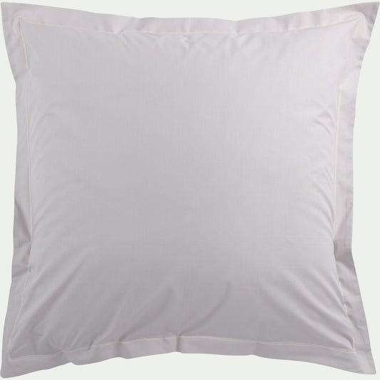 MARLY - Lot de 2 taies d'oreiller en percale de coton 65x65cm - gris perle