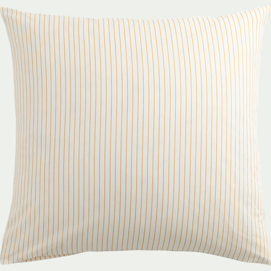 MIRAGE - Lot de 2 taies d'oreiller rayées en coton 63x63cm - jaune argan