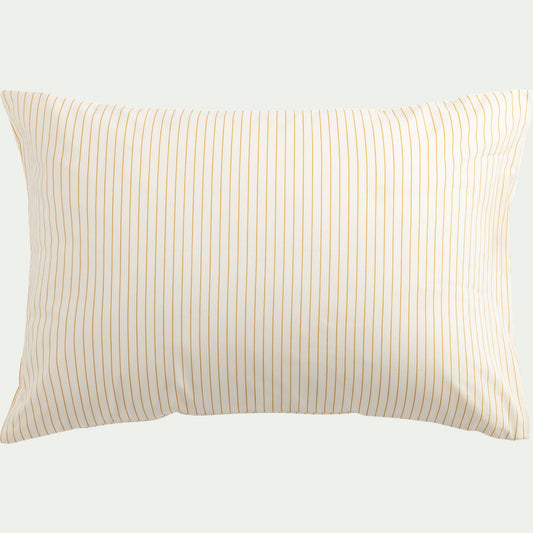 MIRAGE - Lot de 2 taies d'oreiller rayées en coton 50x70cm - jaune argan