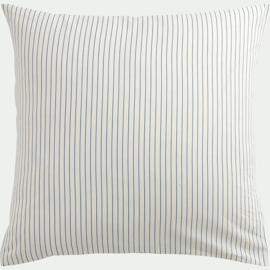 MIRAGE - Lot de 2 taies d'oreiller rayées en coton 63x63cm - bleu abysse