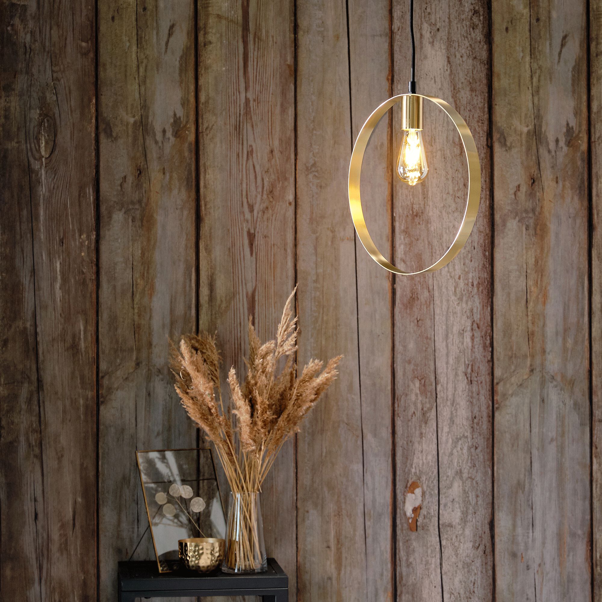 JULIANE - Suspension électrifiée cylindrique E27 en acier D35cm - doré